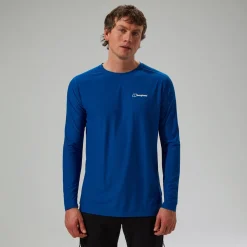 Berghaus Men's 247 Crew Long Sleeve Tech Tee - Blue Hot