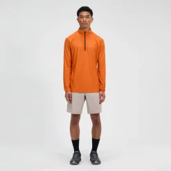 Berghaus Men's 24/7 Half Zip Long Sleeve Tech Tee - Orange Fashion