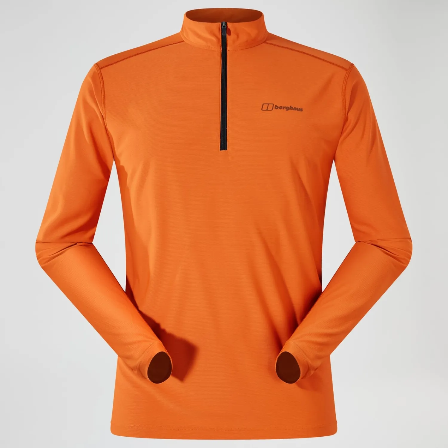 Berghaus Men's 24/7 Half Zip Long Sleeve Tech Tee - Orange Fashion