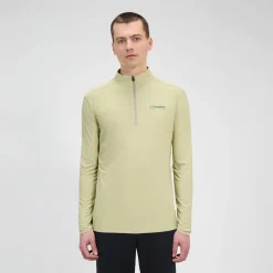 Berghaus Men's 24/7 Half Zip Long Sleeve Tech Tee - Natural Online