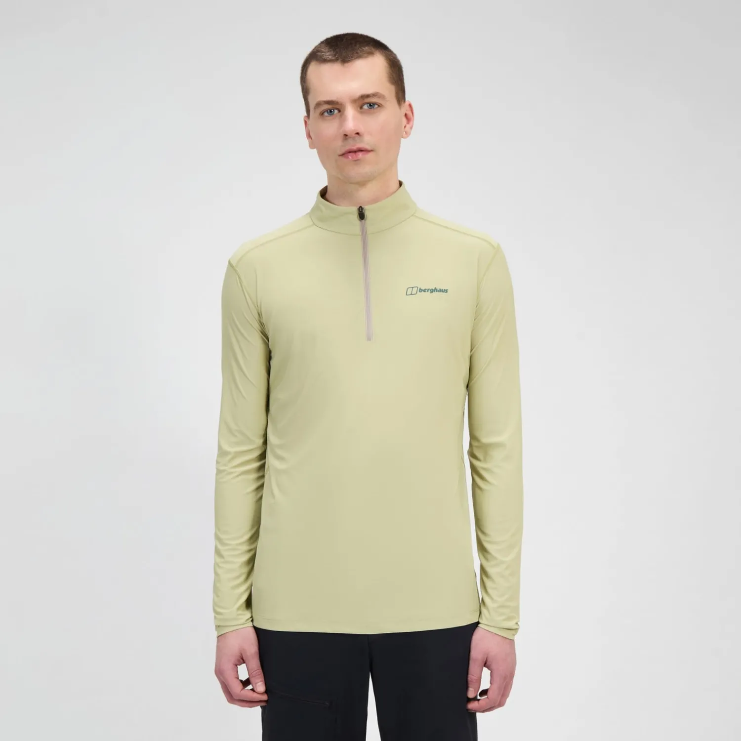 Berghaus Men's 24/7 Half Zip Long Sleeve Tech Tee - Natural Online