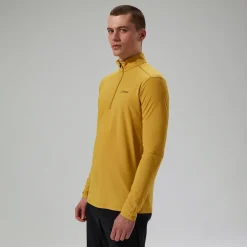 Berghaus Men's 24/7 Half Zip Long Sleeve Tech Tee - Yellow Hot