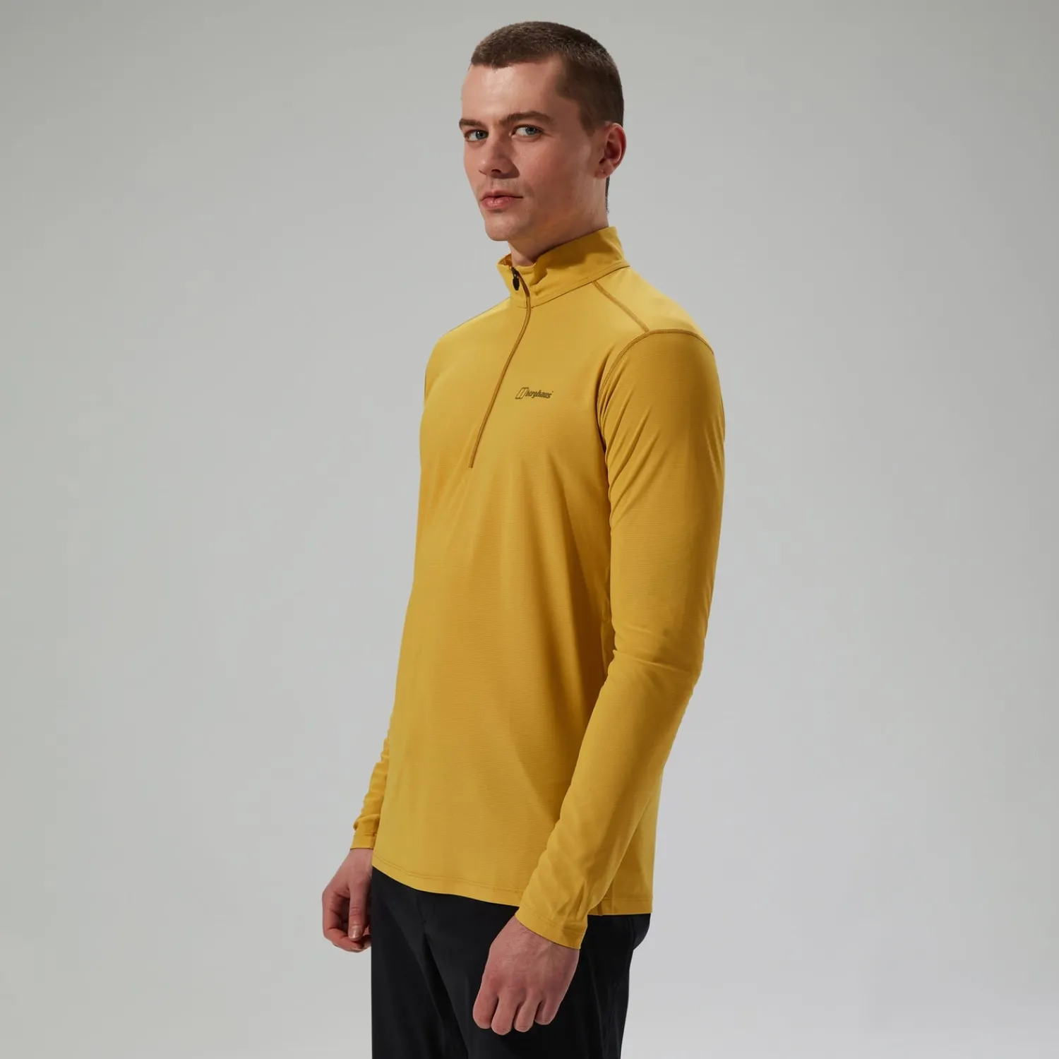 Berghaus Men's 24/7 Half Zip Long Sleeve Tech Tee - Yellow Hot
