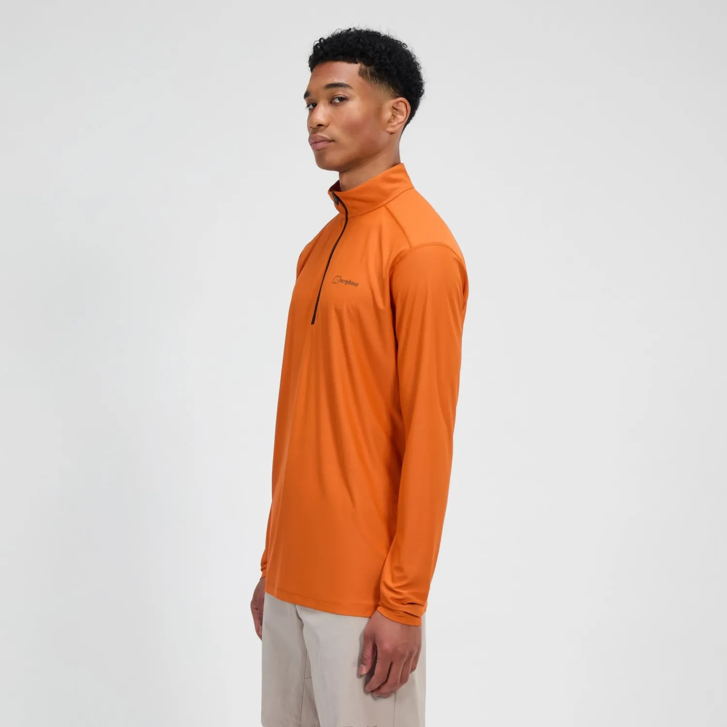 Berghaus Men's 24/7 Half Zip Long Sleeve Tech Tee - Orange Fashion