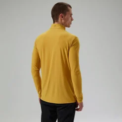 Berghaus Men's 24/7 Half Zip Long Sleeve Tech Tee - Yellow Hot