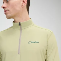 Berghaus Men's 24/7 Half Zip Long Sleeve Tech Tee - Natural Online