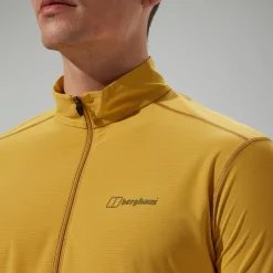 Berghaus Men's 24/7 Half Zip Long Sleeve Tech Tee - Yellow Hot