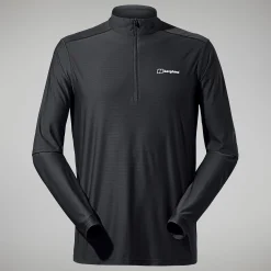 Berghaus Men's 24/7 Tech Tee Long Sleeve Half Zip - Black Clearance
