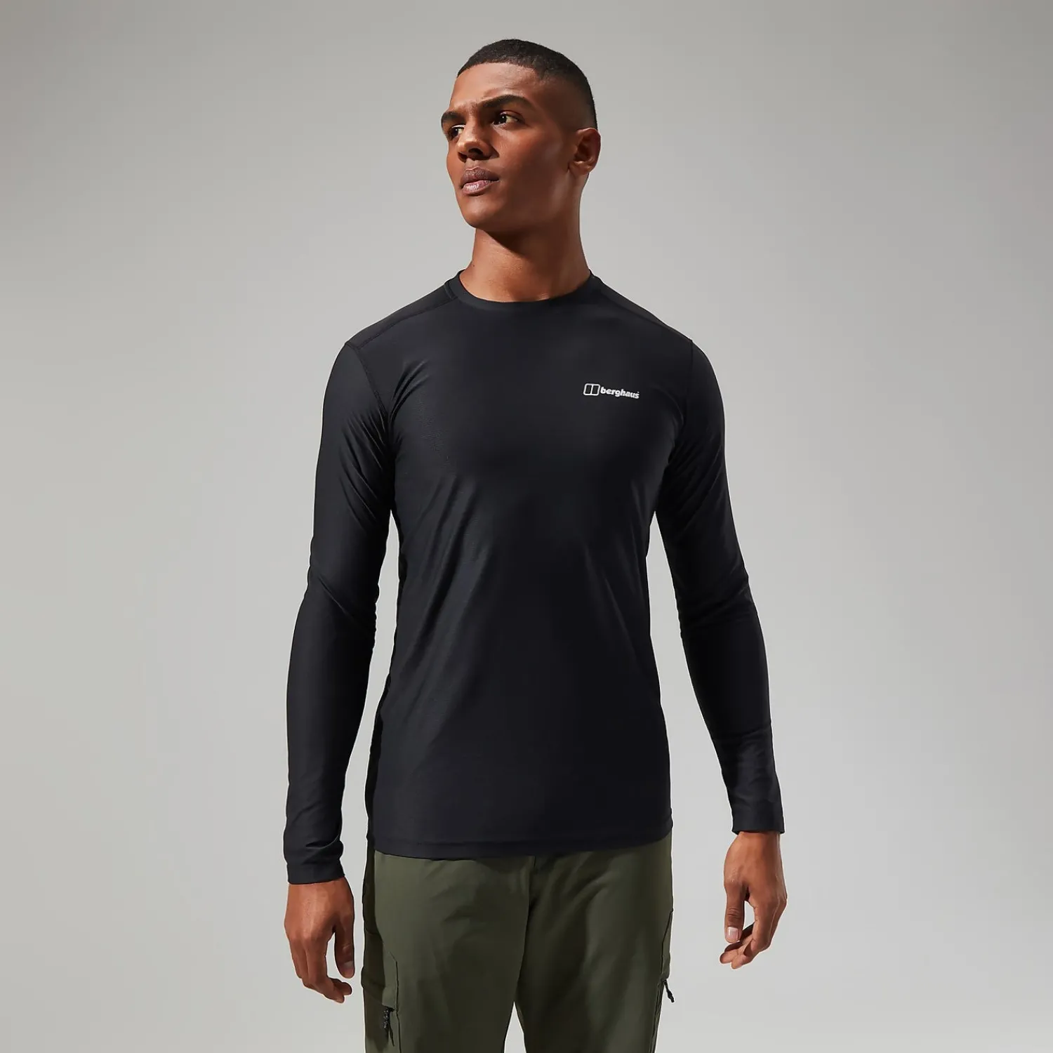 Berghaus Men's 24/7 Tech Tee Long Sleeve Crew - Black Hot