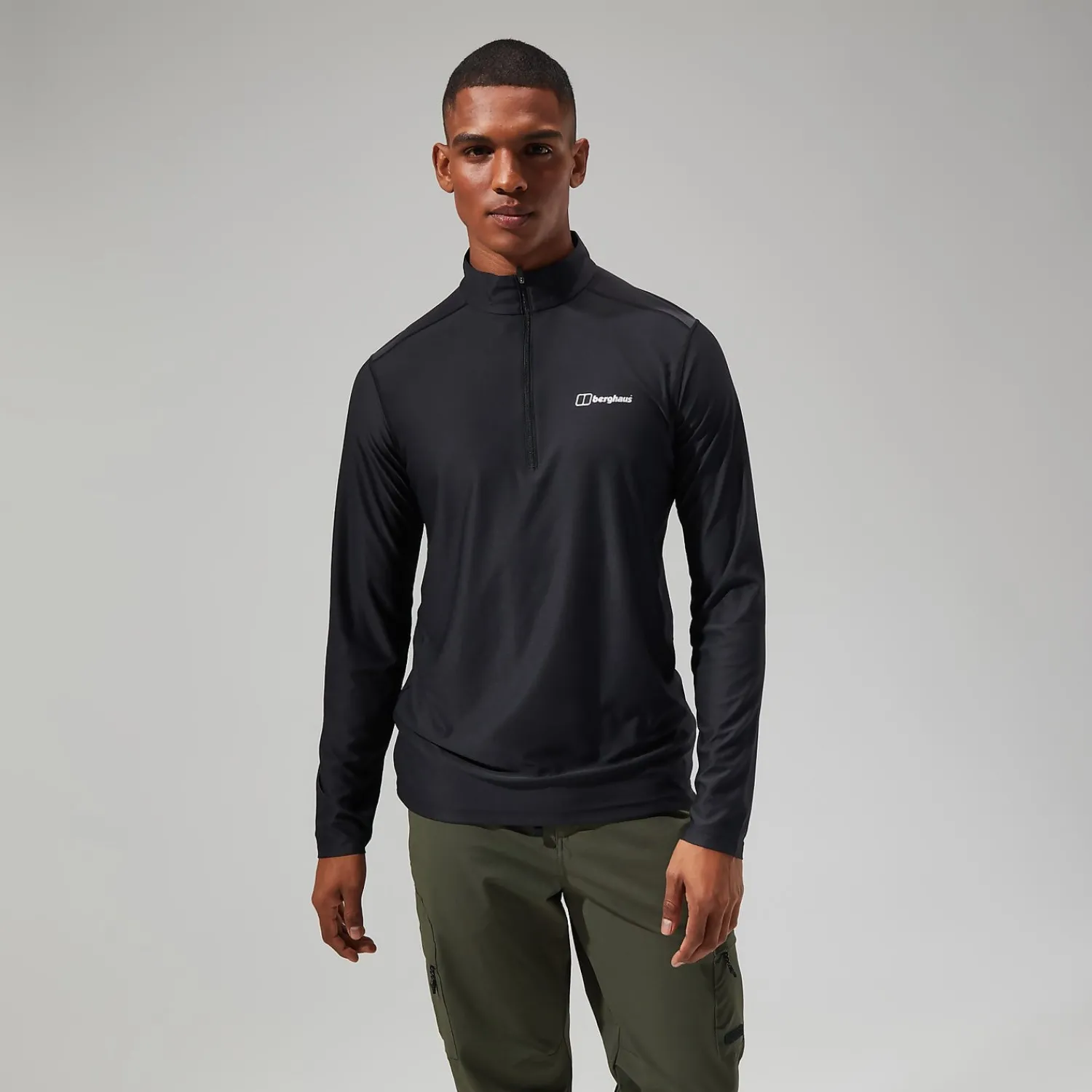Berghaus Men's 24/7 Tech Tee Long Sleeve Half Zip - Black Clearance