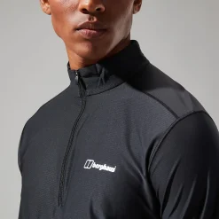 Berghaus Men's 24/7 Tech Tee Long Sleeve Half Zip - Black Clearance