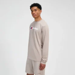 Berghaus Men's Big Logo Long Sleeve Tee - Grey Hot