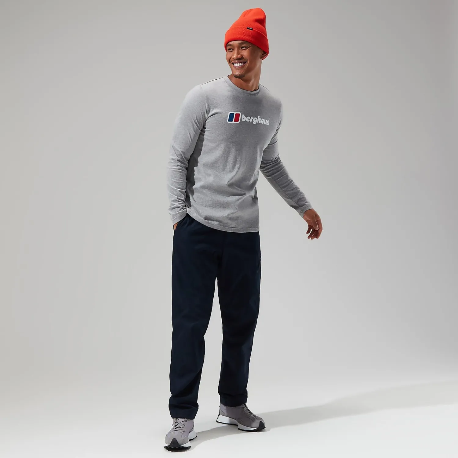 Berghaus Men's Big Logo Long Sleeve Tee Dark Grey Best