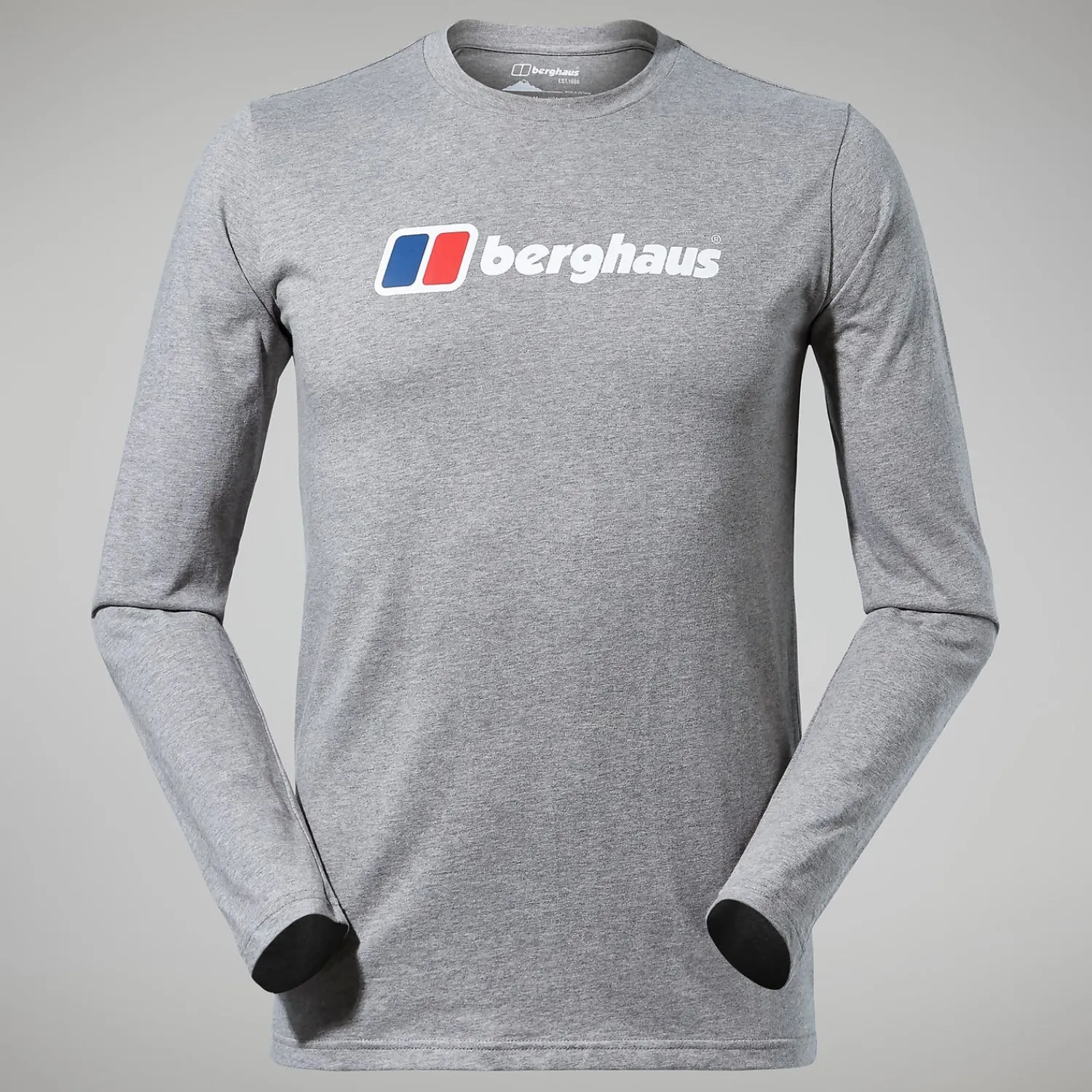Berghaus Men's Big Logo Long Sleeve Tee Dark Grey Best