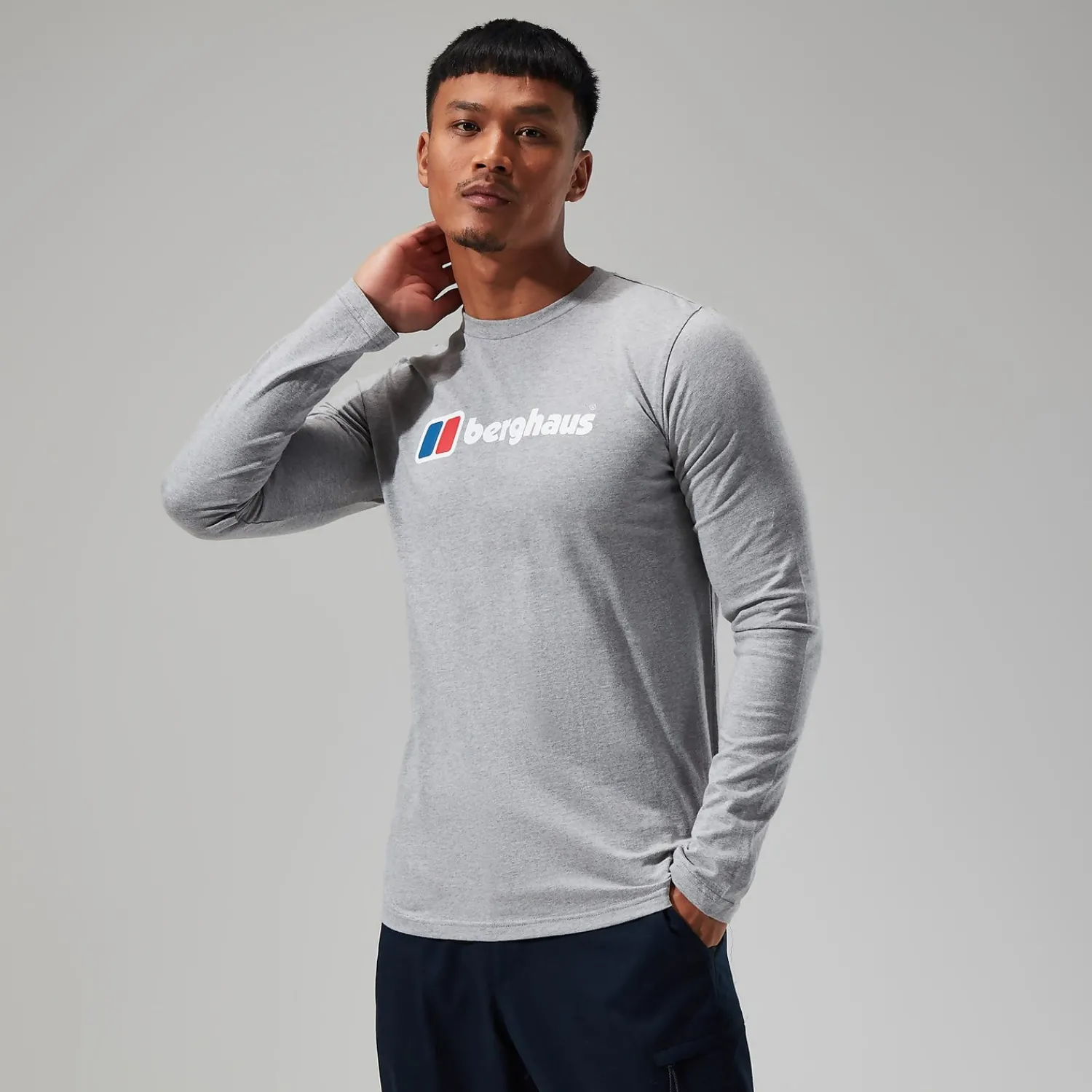 Berghaus Men's Big Logo Long Sleeve Tee Dark Grey Best