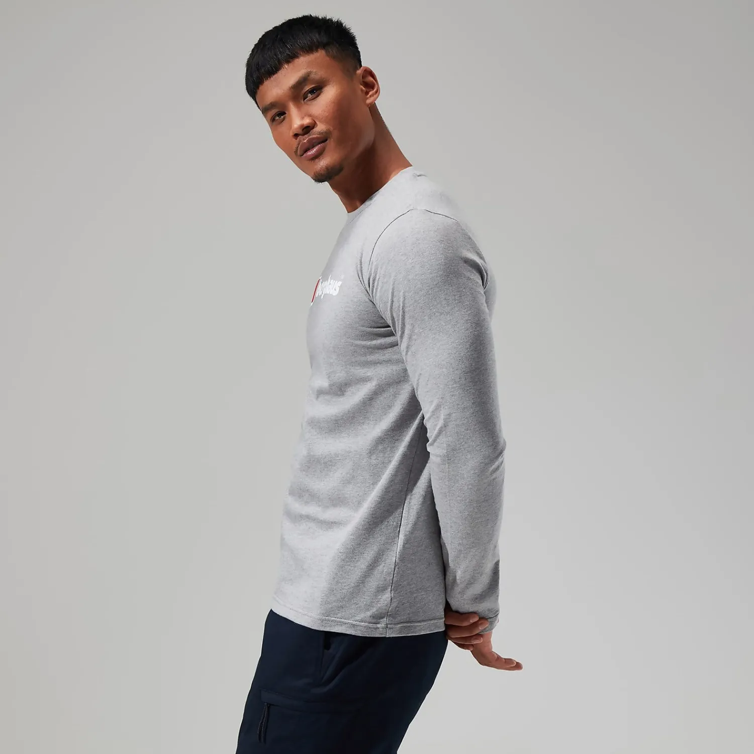 Berghaus Men's Big Logo Long Sleeve Tee Dark Grey Best