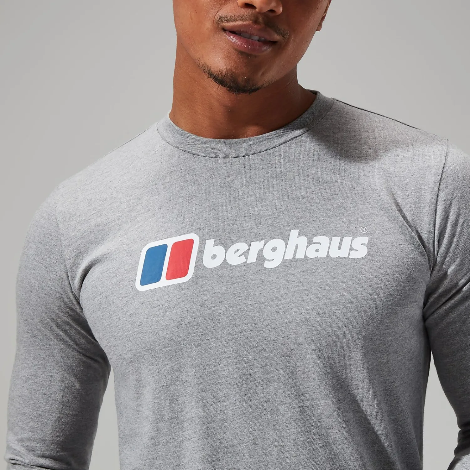 Berghaus Men's Big Logo Long Sleeve Tee Dark Grey Best
