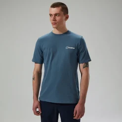 Berghaus Men's Cheviot Box Logo Short Sleeve T-Shirt - Blue Fashion