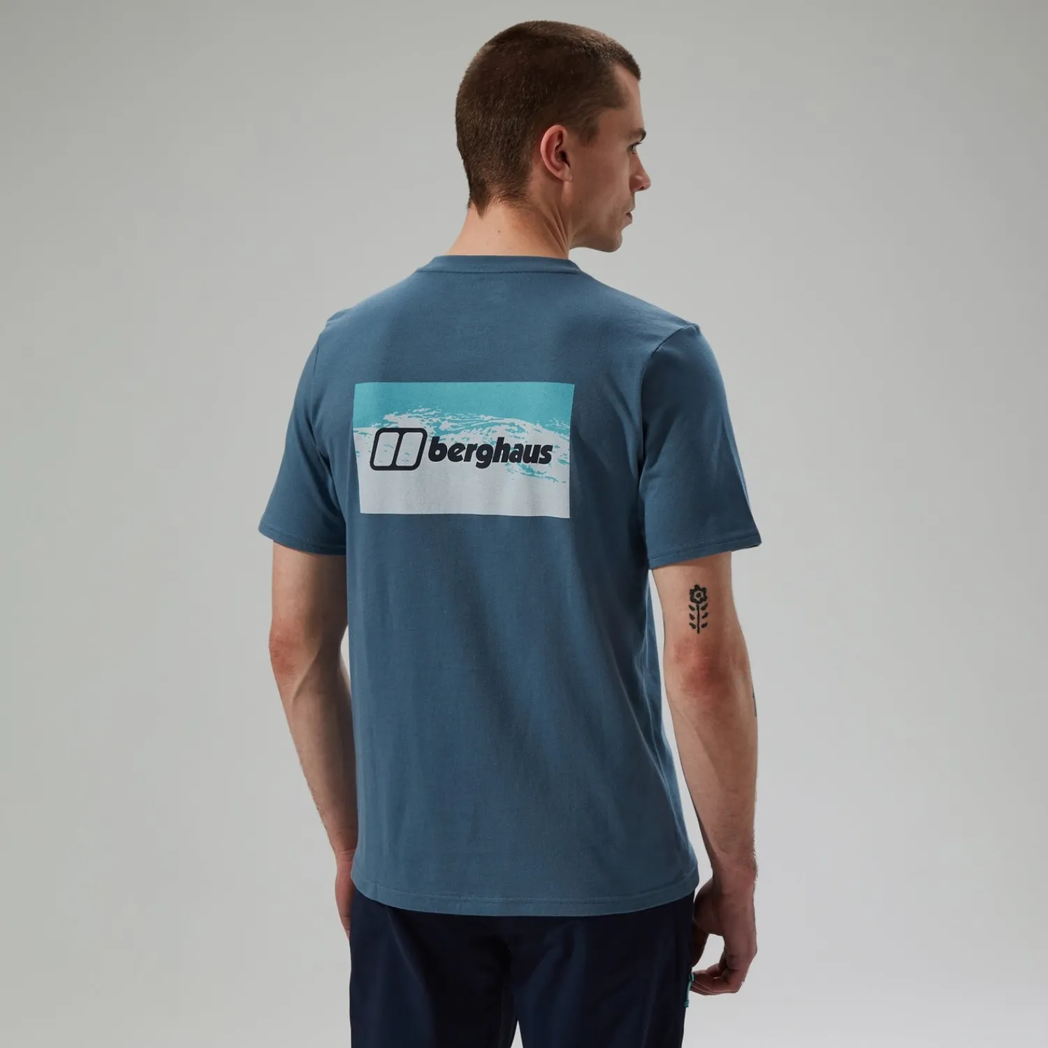 Berghaus Men's Cheviot Box Logo Short Sleeve T-Shirt - Blue Fashion