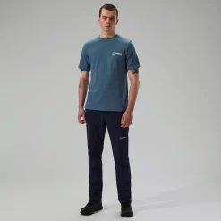Berghaus Men's Cheviot Box Logo Short Sleeve T-Shirt - Blue Fashion