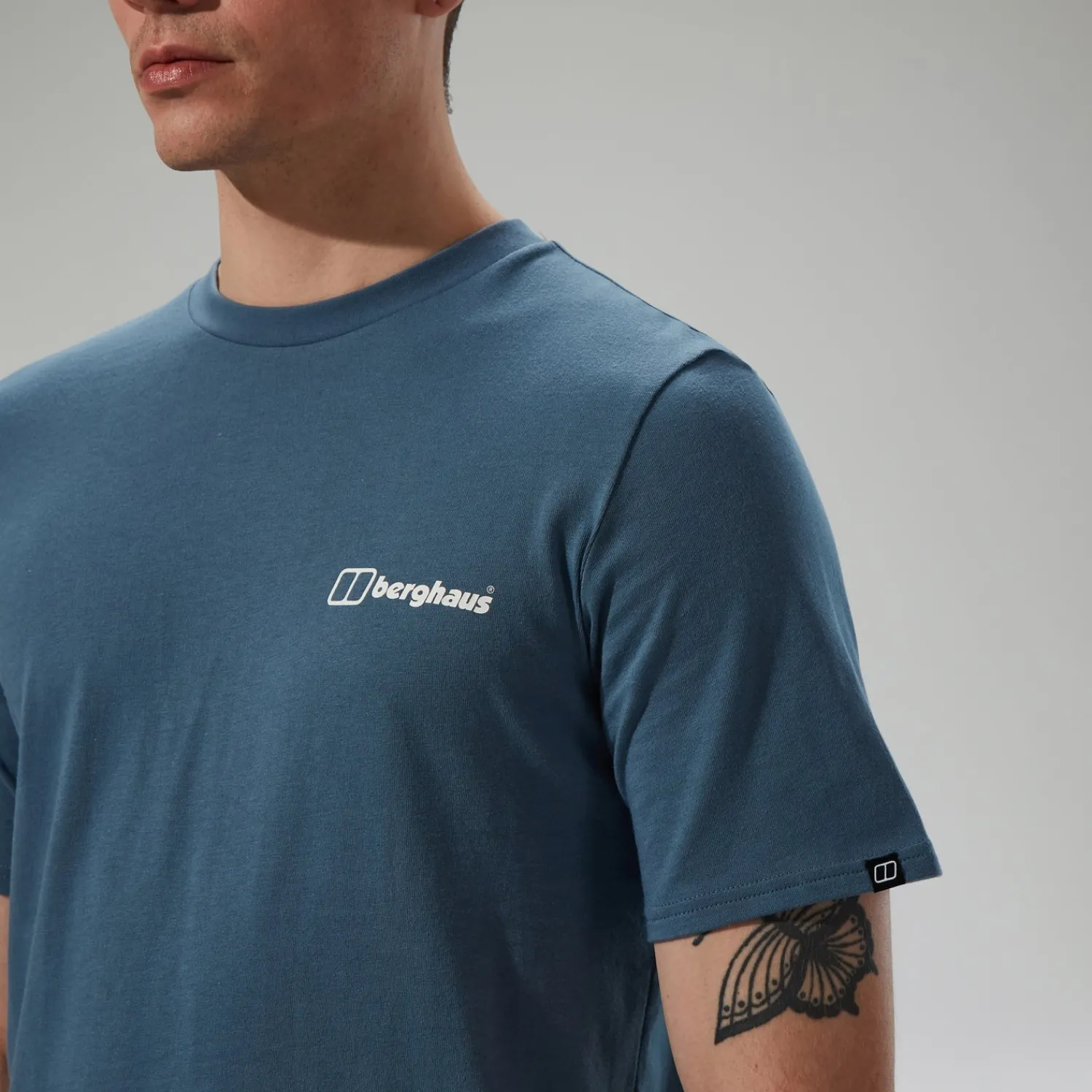 Berghaus Men's Cheviot Box Logo Short Sleeve T-Shirt - Blue Fashion