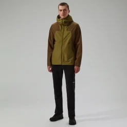 Berghaus Men's Deluge Pro 3.0 Waterproof Jacket - Green/Brown Clearance
