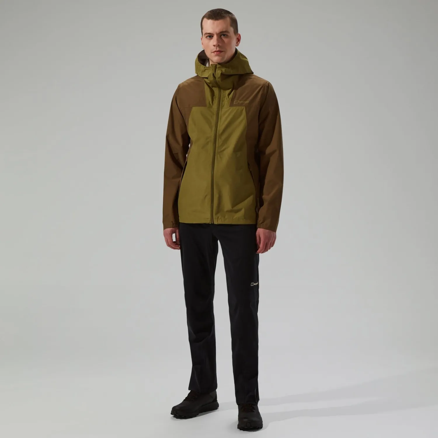 Berghaus Men's Deluge Pro 3.0 Waterproof Jacket - Green/Brown Clearance