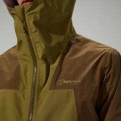 Berghaus Men's Deluge Pro 3.0 Waterproof Jacket - Green/Brown Clearance
