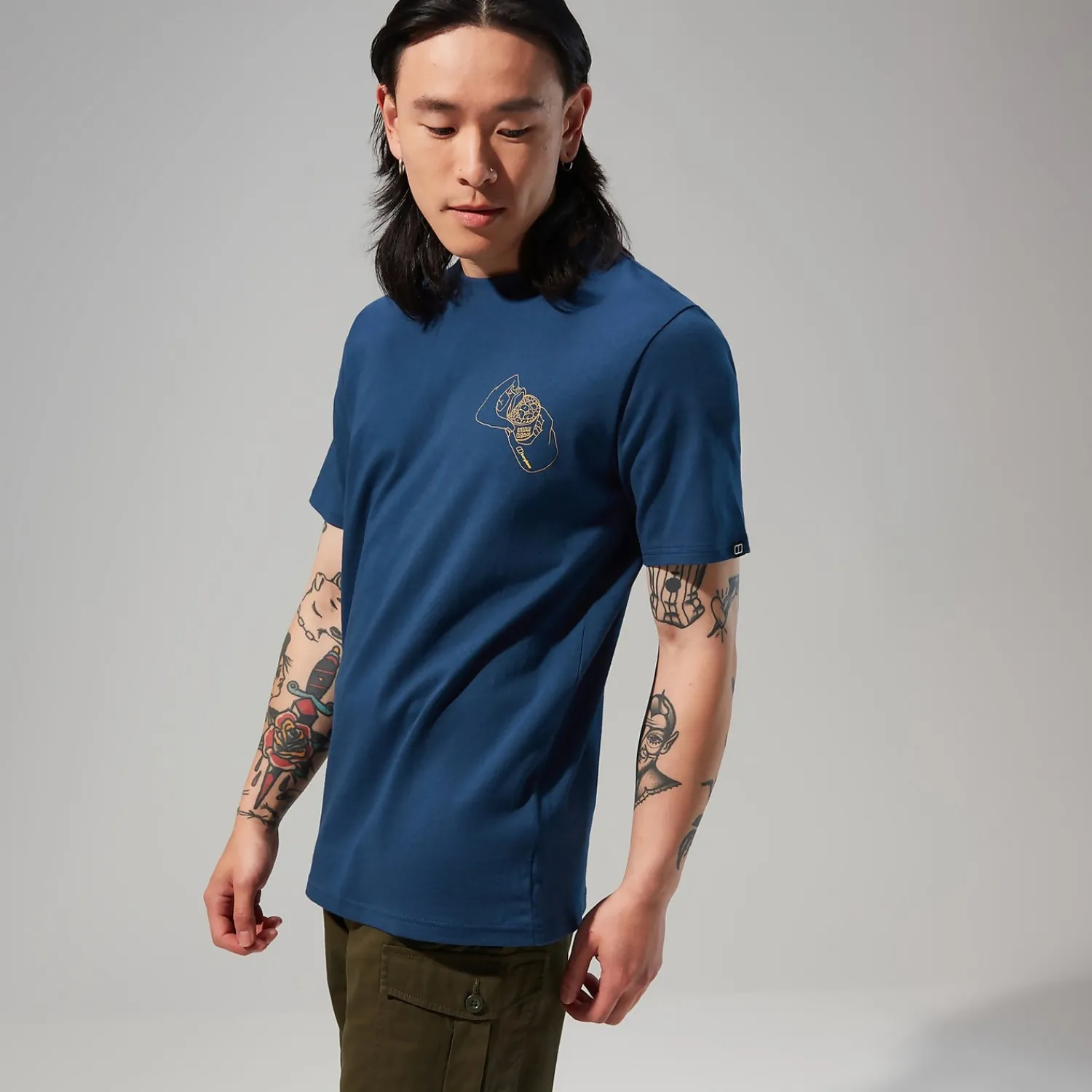 Berghaus Mens Hike Beans Short Sleeve Tee - Dark Blue New