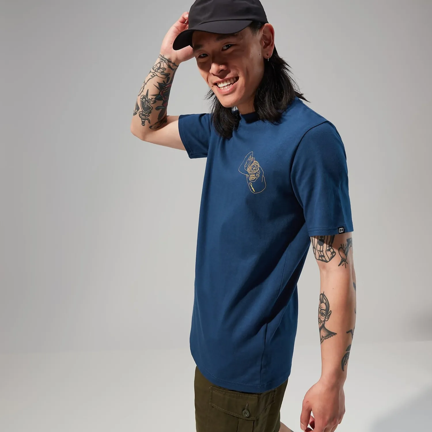 Berghaus Mens Hike Beans Short Sleeve Tee - Dark Blue New