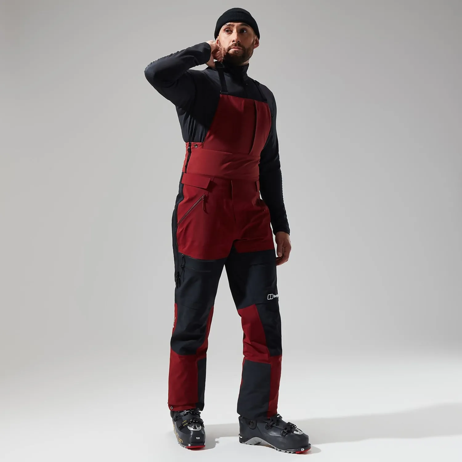 Berghaus Men's MTN Arete Descend GTX Bib Pants - Dark Red/Black Best