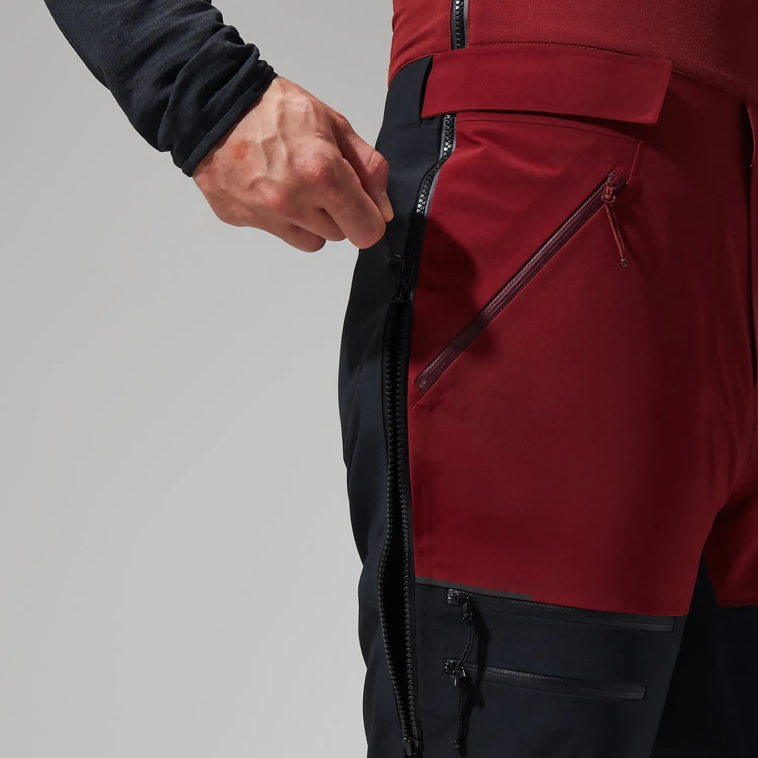 Berghaus Men's MTN Arete Descend GTX Bib Pants - Dark Red/Black Best