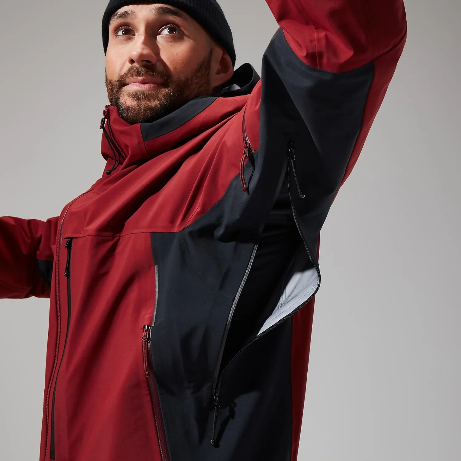 Berghaus Men's MTN Arete Descend GTX Jacket - Dark Red/Black Online