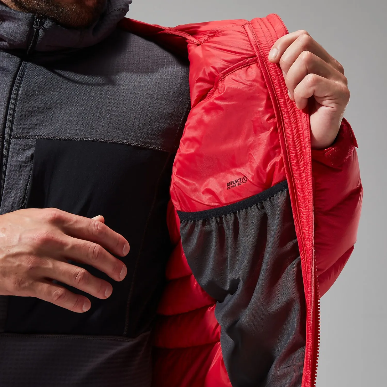 Berghaus Men's MTN Arete Ultra Down Hoody - Red/Black New