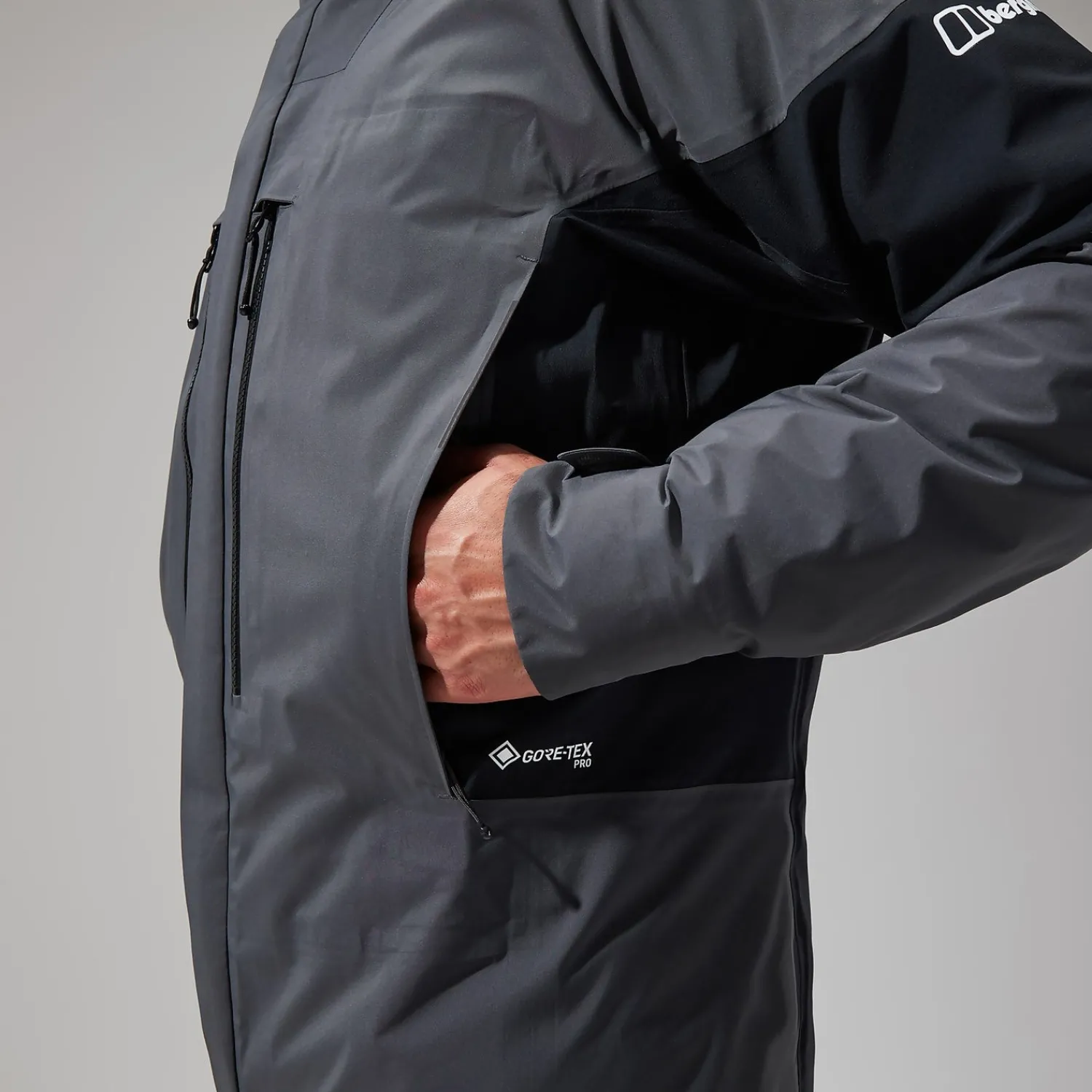 Berghaus Men's MTN Guide GTX Pro Jacket - Grey/Black Clearance