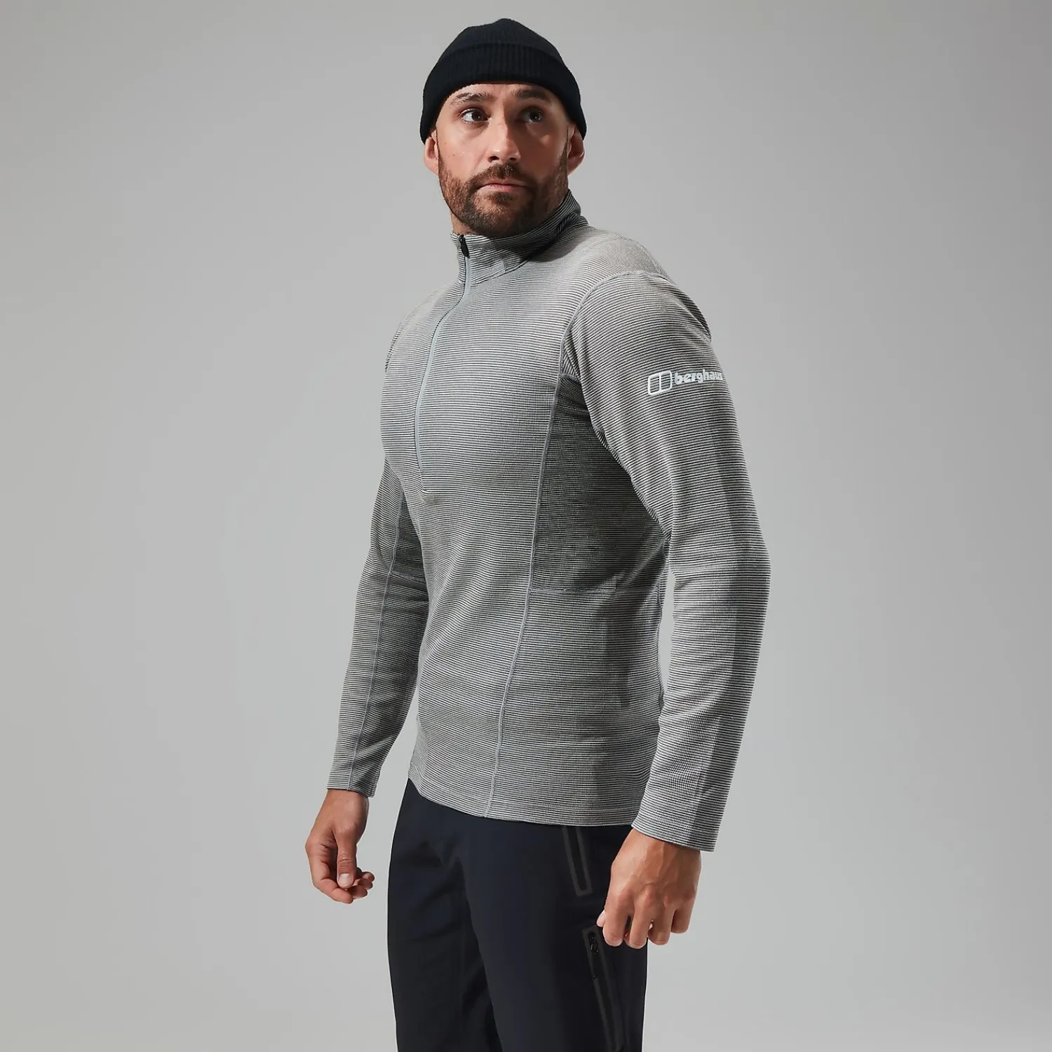 Berghaus Men's MTN Guide Long Sleeve Half Zip - Grey/Black Outlet