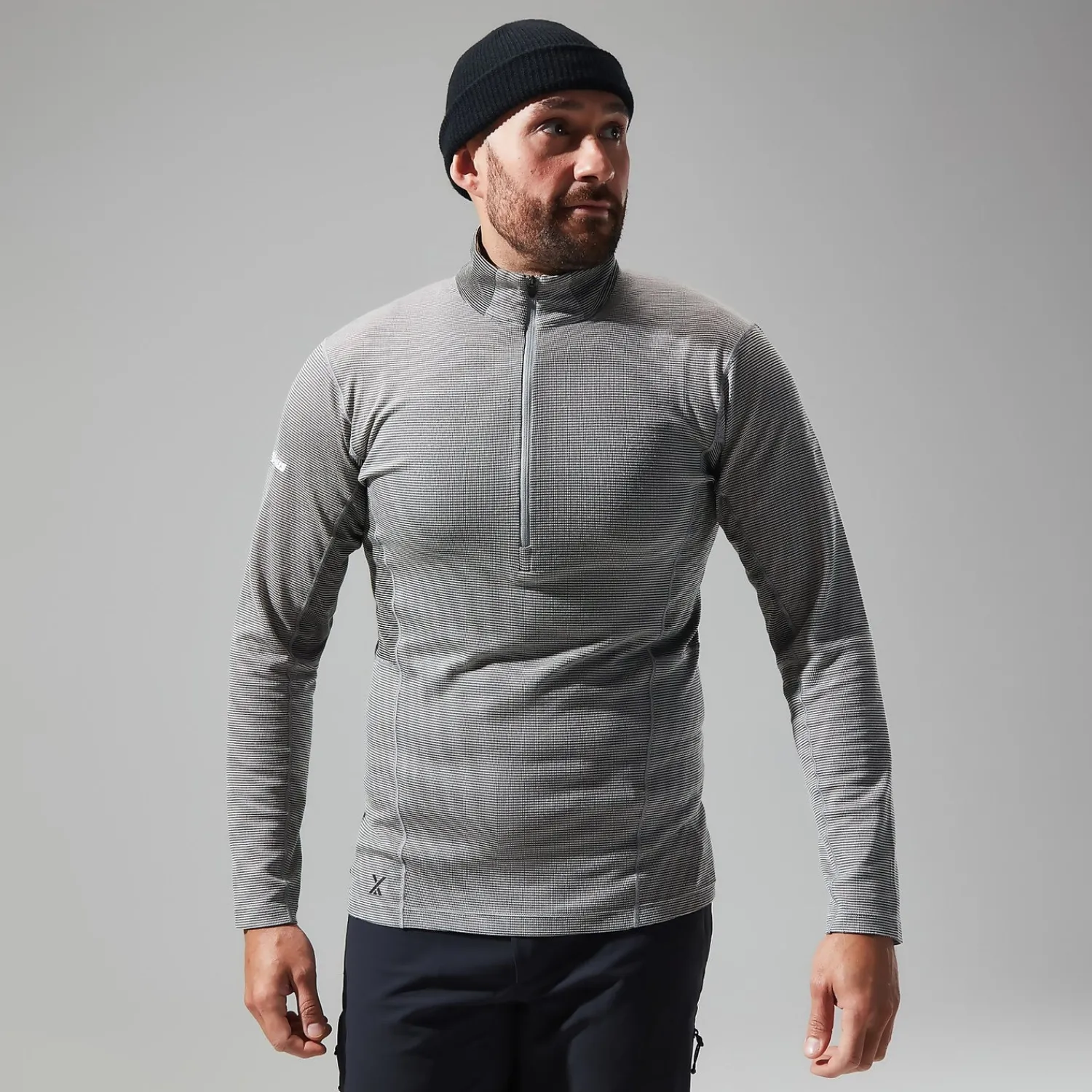 Berghaus Men's MTN Guide Long Sleeve Half Zip - Grey/Black Outlet