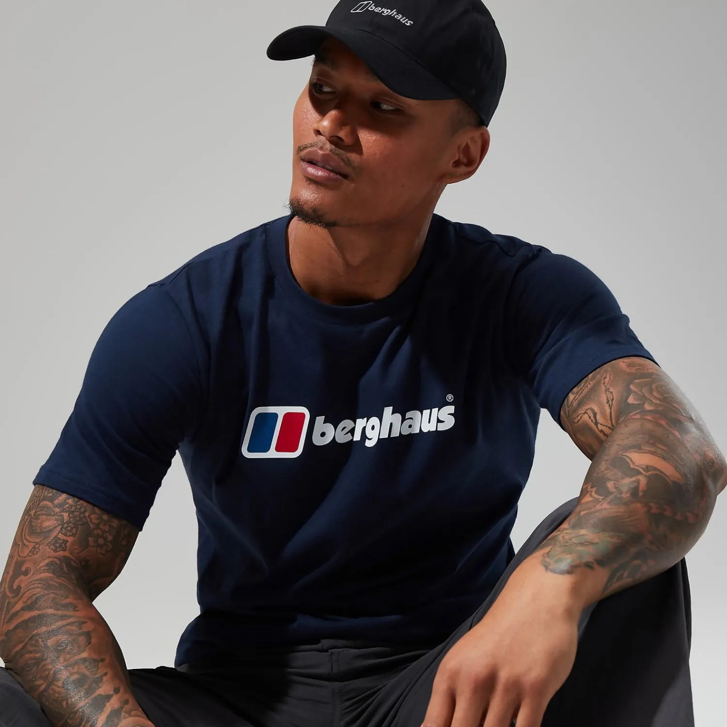 Berghaus Men's Organic Big Classic Logo Tee Dark Blue Fashion