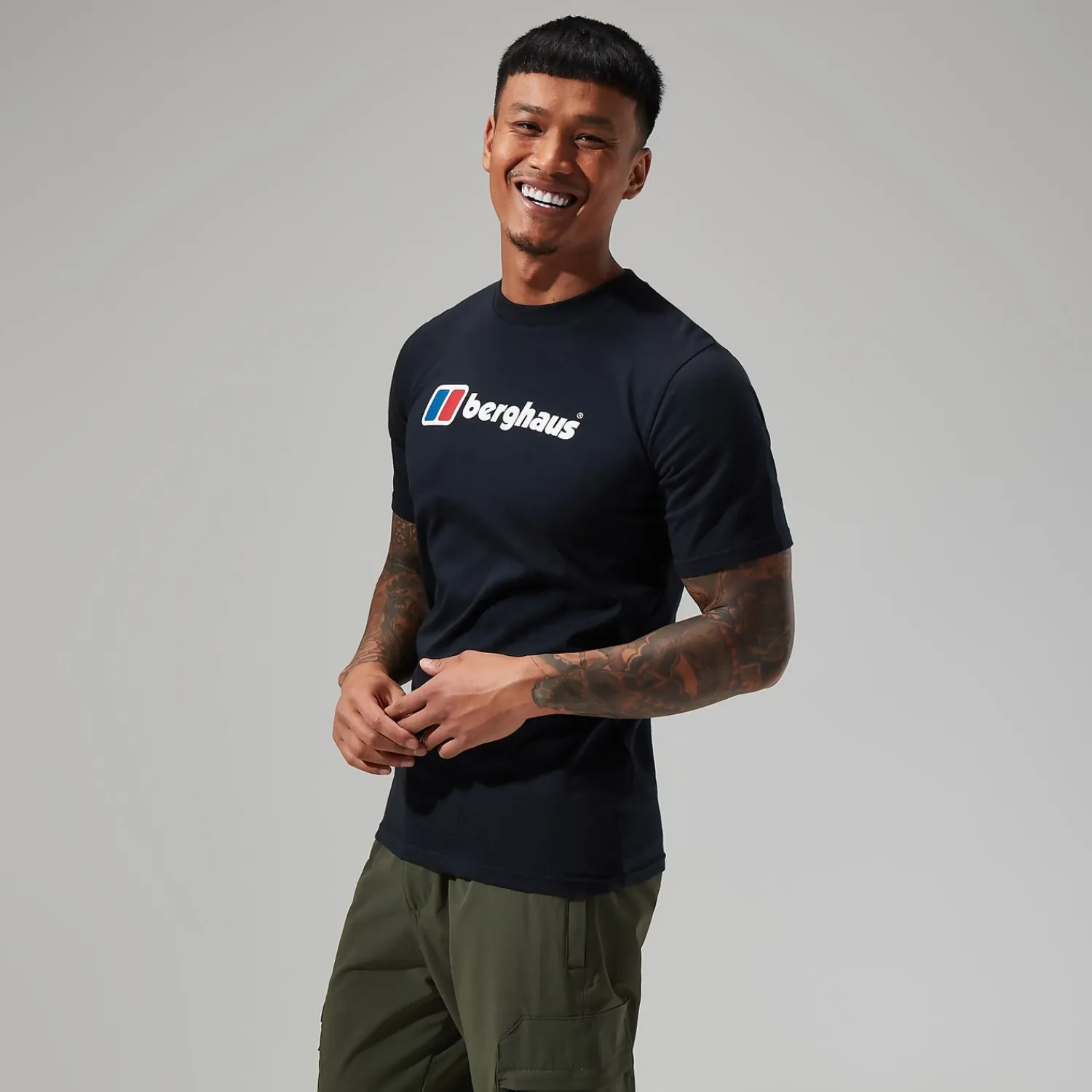 Berghaus Men's Organic Big Classic Logo Tee Black Fashion