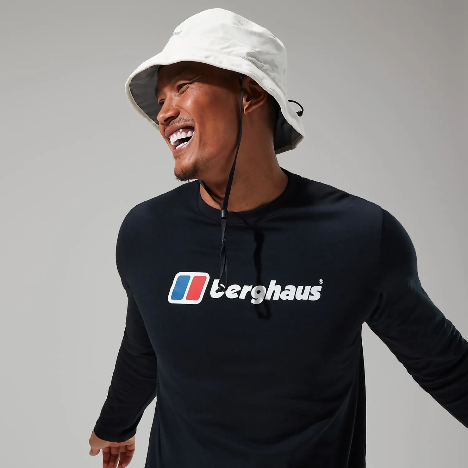 Berghaus Men's Organic Big Logo Long Sleeve Tee Black Online
