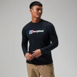 Berghaus Men's Organic Big Logo Long Sleeve Tee Black Online