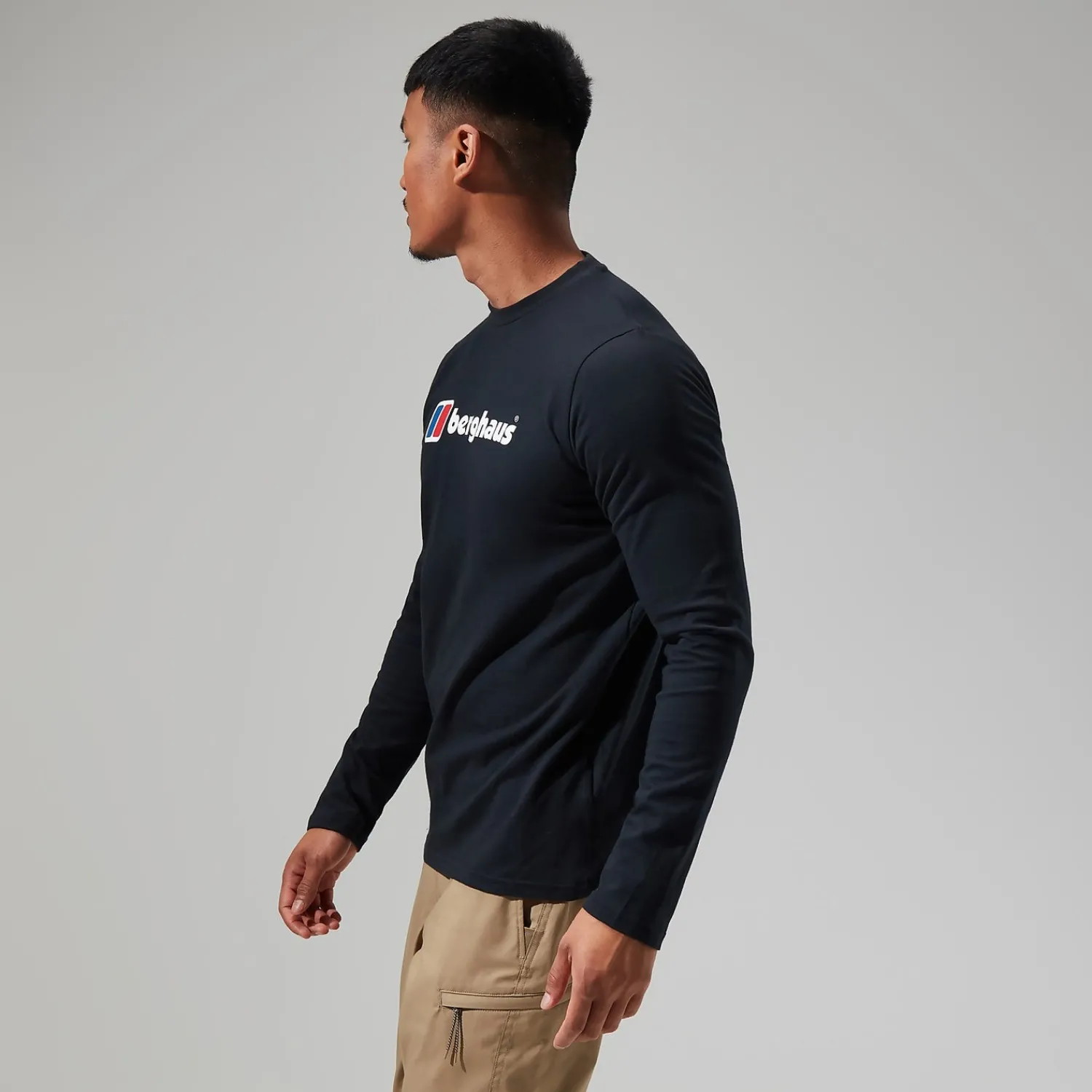 Berghaus Men's Organic Big Logo Long Sleeve Tee Black Online