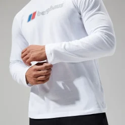 Berghaus Men's Organic Big Logo Long Sleeve Tee White Online