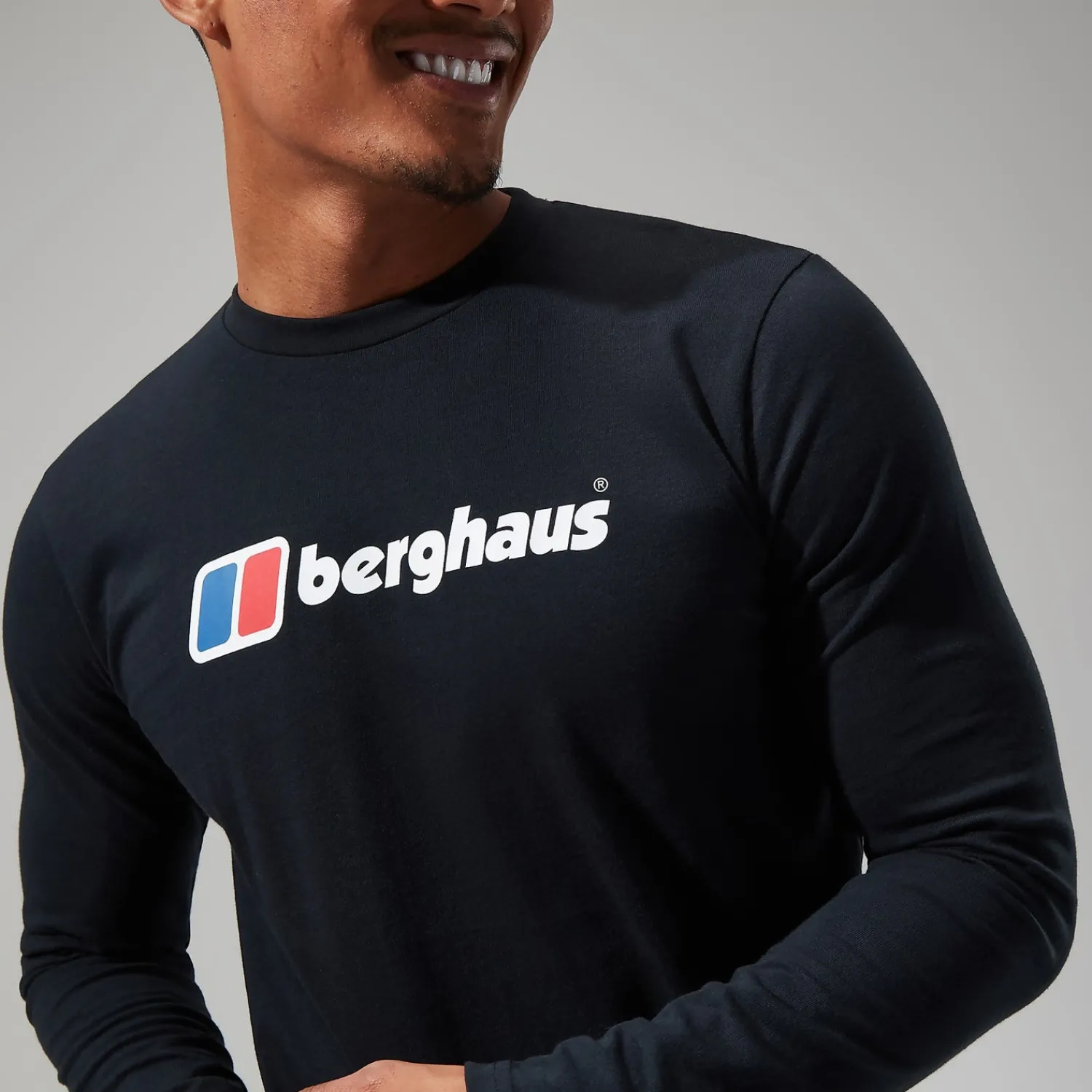 Berghaus Men's Organic Big Logo Long Sleeve Tee Black Online