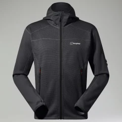 Berghaus Men's Pravitale Mountain 2.0 Hooded Fleece Jacket - Dark Grey/Black Clearance