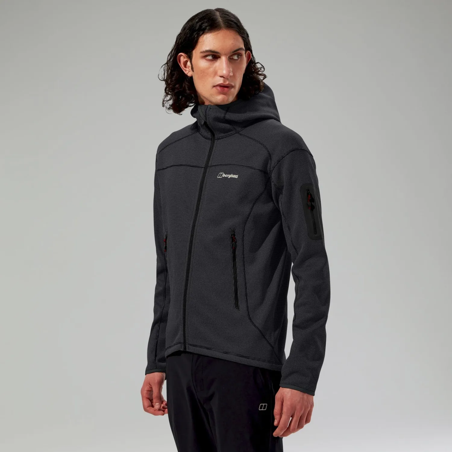 Berghaus Men's Pravitale Mountain 2.0 Hooded Fleece Jacket - Dark Grey/Black Clearance