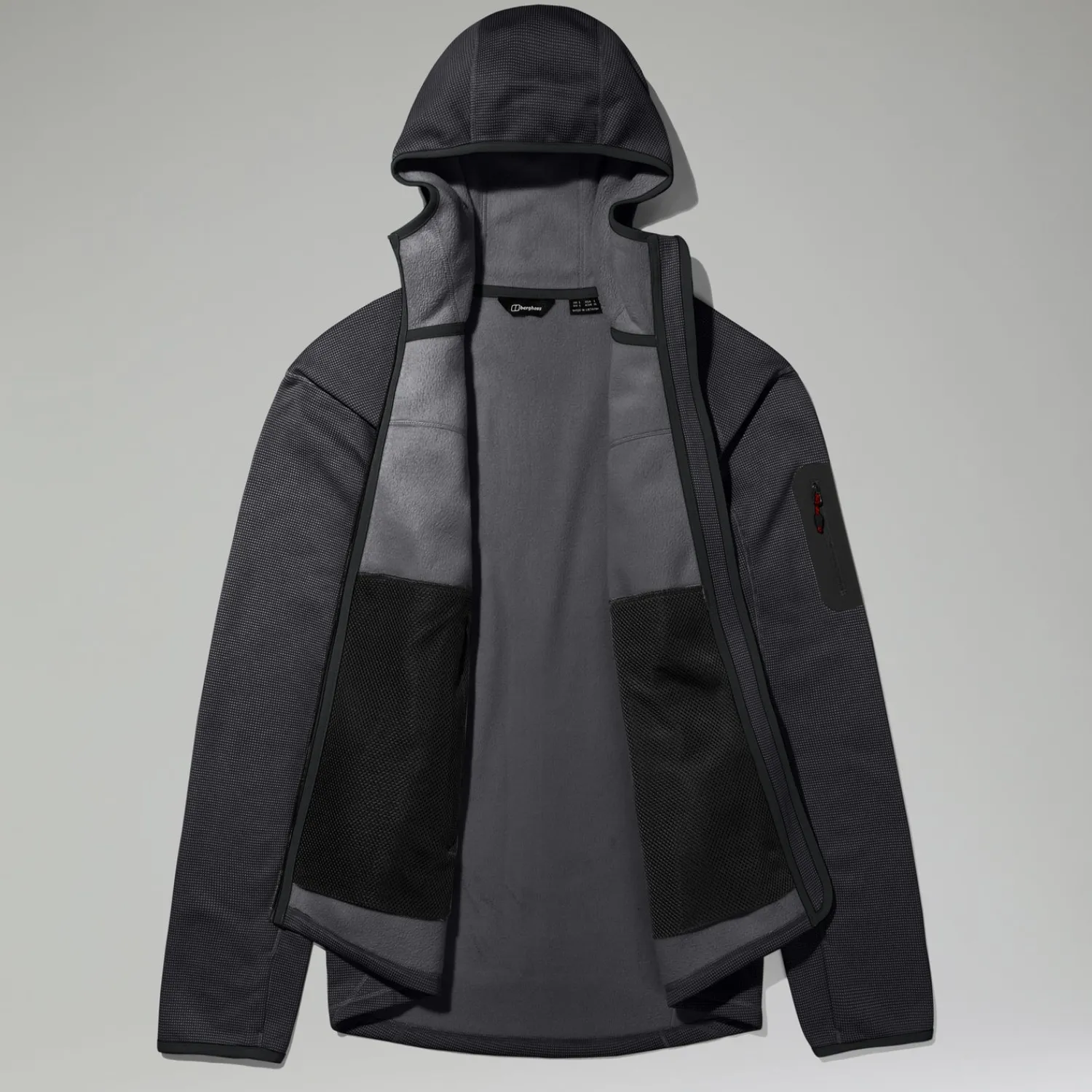 Berghaus Men's Pravitale Mountain 2.0 Hooded Fleece Jacket - Dark Grey/Black Clearance