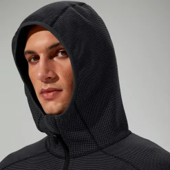 Berghaus Men's Pravitale Mountain 2.0 Hooded Fleece Jacket - Dark Grey/Black Clearance
