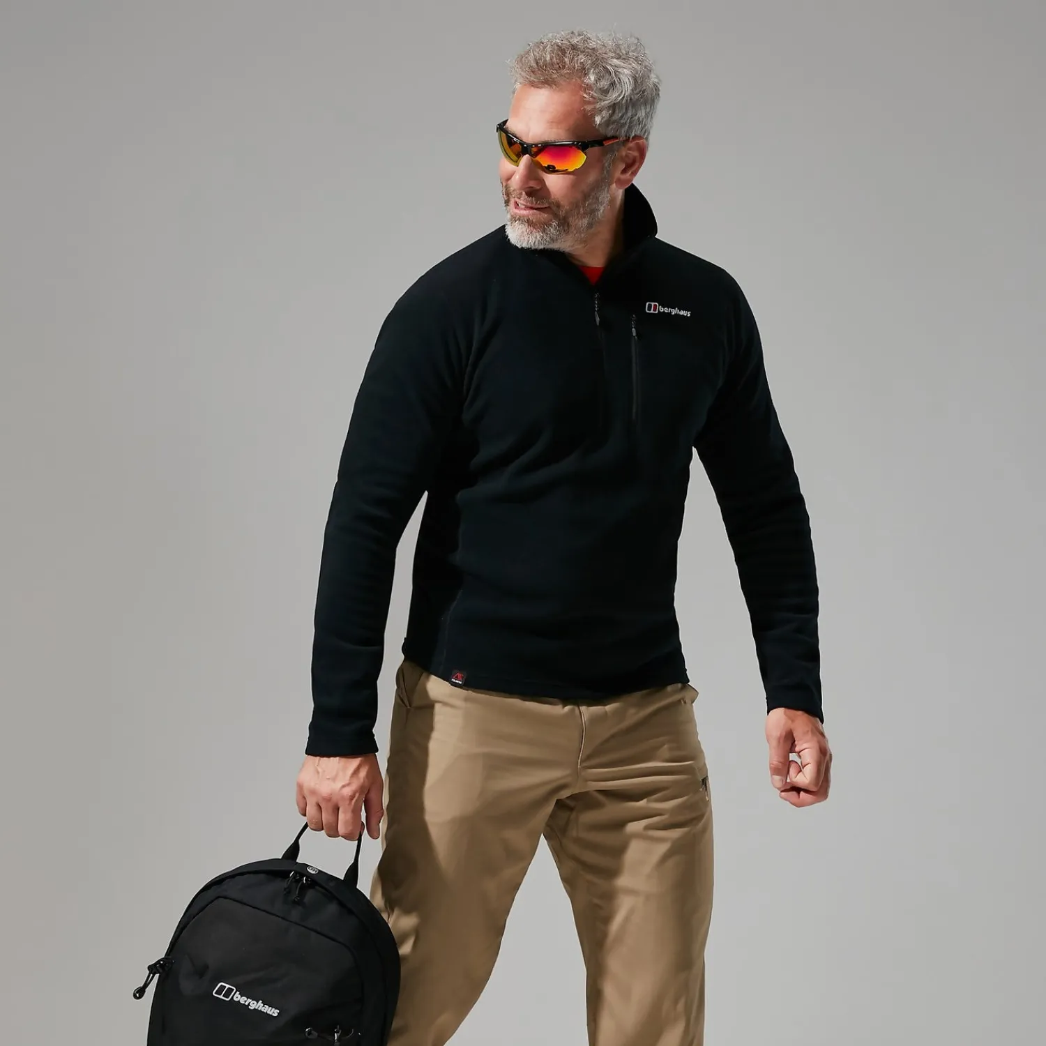 Berghaus Men's Prism Micro Polartec Half Zip - Black Hot