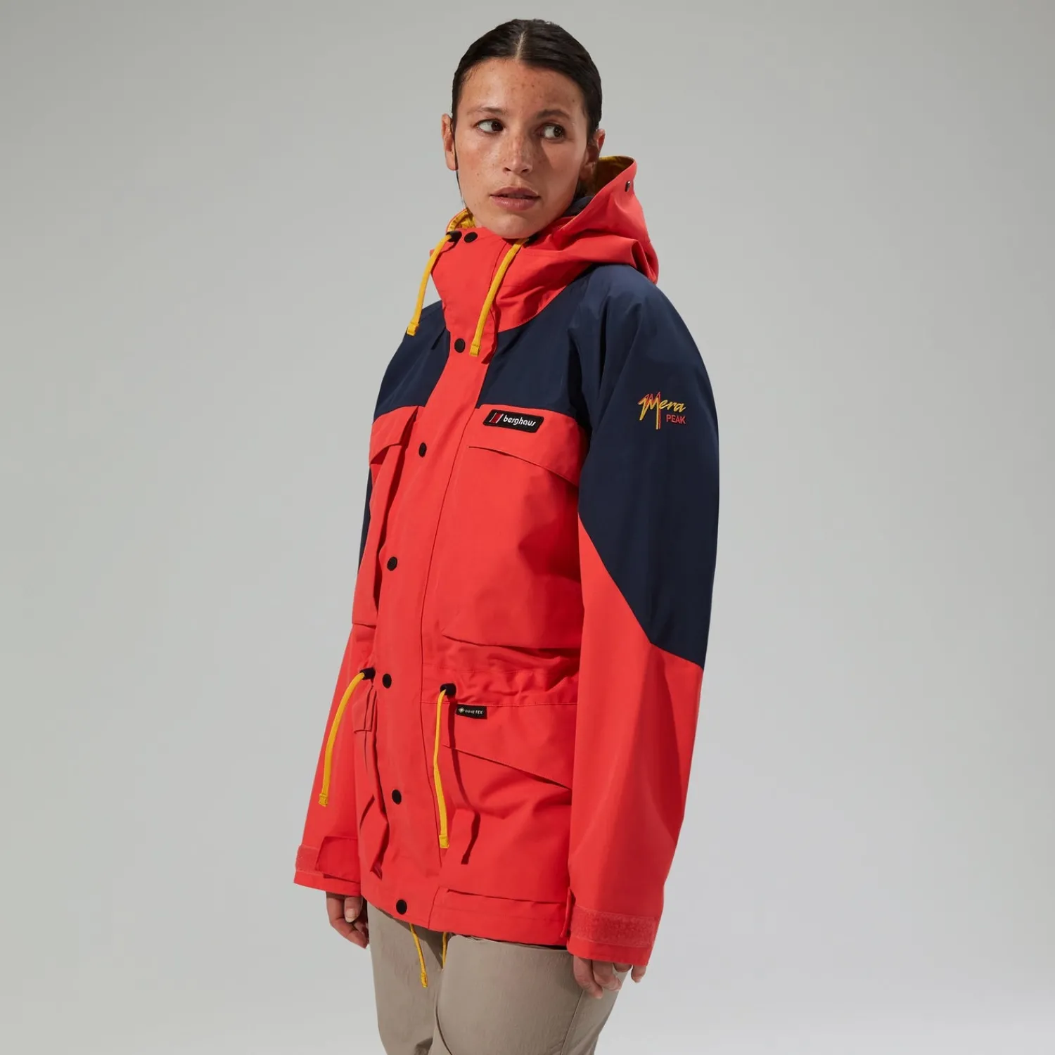 Berghaus Unisex Mera Peak 2000 Waterproof Jacket - Red/Blue Clearance